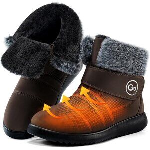 Womens Brown Winter Snow Boots Comfortable Warm Waterproof Non Slip
